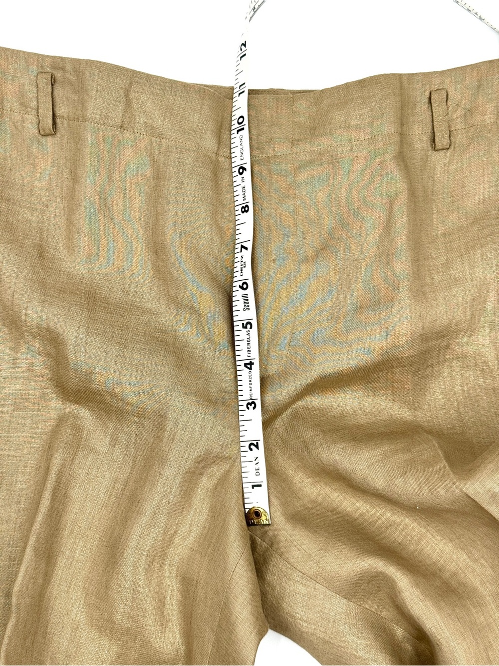 Ralph Lauren Gold Linen straight leg pants women 8 quiet luxury - Picture 5 of 7